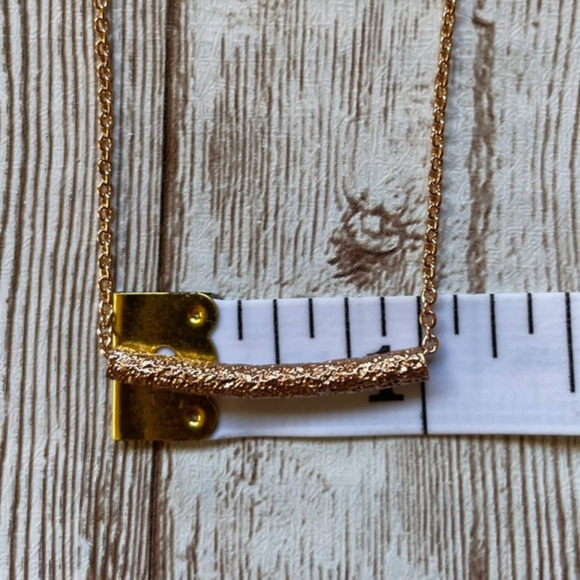 The Limited Two Row Layered Necklace Rose Gold Tone Tube Bar Pendant New - Picture 9 of 9